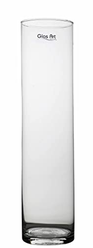 Glas Vase Deko-Vase Klarglas Zylinder gerade, 30-50cm hoch, Wohnzimmer (30x10cm)