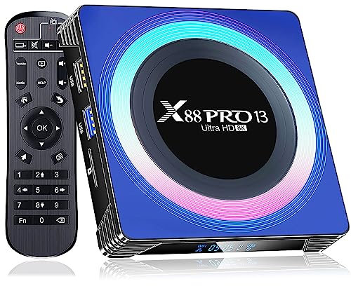 Android 13.0 TV Box 2025, Android Box 4GB RAM 64GB ROM with WiFi 6 8K 6K 4K, TV Box Android RK3528 Quad-Core 2.4G/5G Dual-WiFi Bluetooth 5.0 USB 3.0 100M Ethernet Smart TV Box