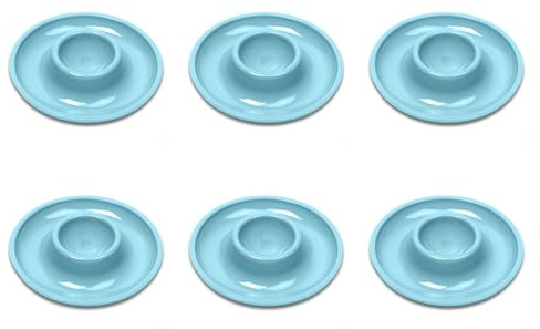 Westmark 6 Eierbecher, rund, stapelbar, ø 10 cm, Hochwertiger Kunststoff, Punto, Blau, 206222EB