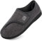 HomeTop Men's Adjustable Chenille Slippers Wide Fit Soft Comfy Non Slip Indoor House Shoes Charcoal Grey, 10 UK,11 US