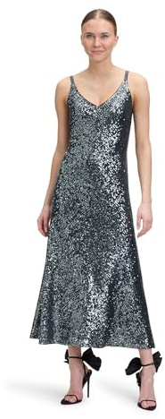 Vera Mont Damen Abendkleid mit Pailletten Grey Olive,42