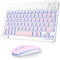 Nsyee Juego de teclado y ratón inalámbricos, teclado Bluetooth universal retroiluminado, portátil, ultrafino, recargable, para iPad/Tablet/PC/iOS/Android/Windows/Samsung/Lenovo, disposición italiana