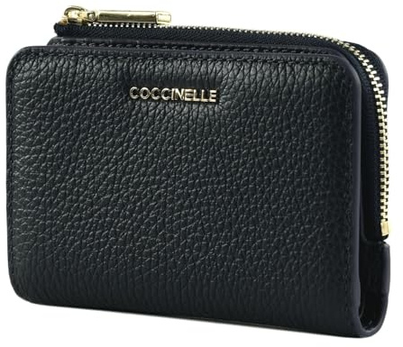 Coccinelle Cuir Porte-Monnaie Metallic Soft Wallet Midnight Blue Bleu Marine