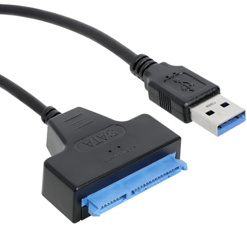 HUAYU Cable SATA | Adaptador SATA a USB 3.0 para SSD/HDD | Convertidor de Disco Duro Externo | Cable SSD a USB | Compatible con Windows, Mac y Linux