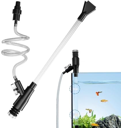Aspiratore per Acquario | Sifone a Pompa Manuale per Cambio Acqua | Aspirapolvere Pulitore per Ghiaia Acquario - Per La Manutenzione E Pulizia Di Rettili Gamberi Tartarughe Casa Ufficio Appartamento D
