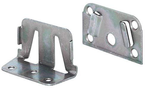 Gedotec Bettverbinder Metall Bett-Winkel für Bettkonstruktionen - Holz-Mittelbalken & Lattenrost | Bettsockel-Verbinder zum Einhängen | Bettbeschlag Stahl verzinkt | 1 Set - Einhängebeschlag