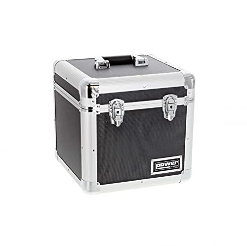 Power Acoustics Fl Rcase 100bl Aufbewahrungskoffer für 100 Schallplatten, schwarz / silber, Modern