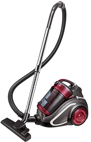 OZEANOS Staubsauger ohne Beutel, Zylinder-Staubsauger, Leistungsstark, Kompakt und Leicht, für Hartböden und Teppich, Stromsparend, HEPA-Filter, 4L Staubbehälter, 700W, schwarz/rot/anthrazit
