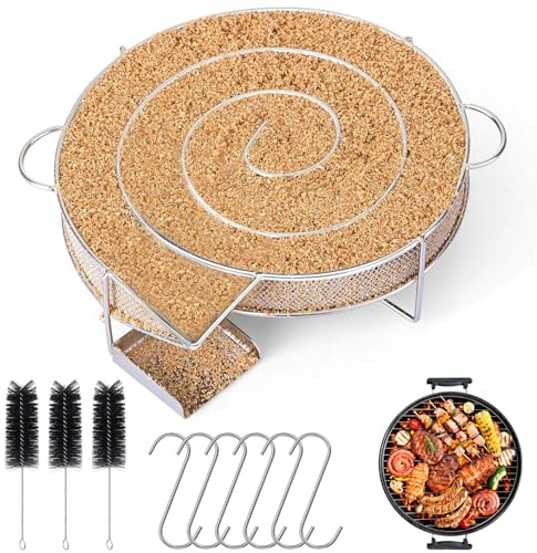Mture Rökelsegenerator, röksnigel, rund rökgenerator rostfritt stål, kalröksgenerator, rökgenerator för rökugn med borste och krok, Cold Smoker för kulgrill, rökugn och rökugn