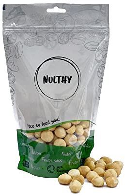NULTHY - 500gr Nueces de Macadamia - Frutos Secos Naturales - Snack Saludable - Sin Gluten - Vegano