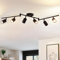 ANWIO LED Deckenstrahler 6 Flammig, GU10 Deckenlampe Schwarz LED Deckenleuchte, Industrial Wandstrahler, Modern Deckenspot 230V für Wohnzimmer Schlafzimmer Küchen (Ohne Leuchtmittel) EUS-EA190811