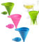 Set of 3 Foldable Funnels, Soft Silicone Funnel,Cooking Kitchen Accessories Gadgets, Funnel for Liquid Filling Bottles or Containers (Blue + Green + Rose Red)