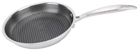 Non Stick Stekpanna, Nonstick Stekpanna i Rostfritt Stål, Diskmaskinsäker, Rostfri Panna för Induktionshällar (30 cm)