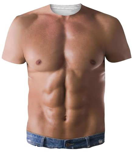 T-shirt muscle pour homme Nouveauté Impression numérique 3D Chemises Muscle Man Thèmes Masculins Fête Hauts à manches courtes Col rond sur le thème de la comédie T-shirts fonctionnels