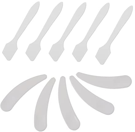Veemoon 10piezas Espátulas Plásticas Transparentes Para Crema Facial De Cucharas De Mezcla y Muestreo Herramientas De Viaje Para Maquillaje y Cuidado Piel
