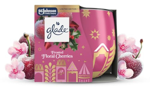 Glade Festive Scented Candle, Frosted Floral Cherries 108g