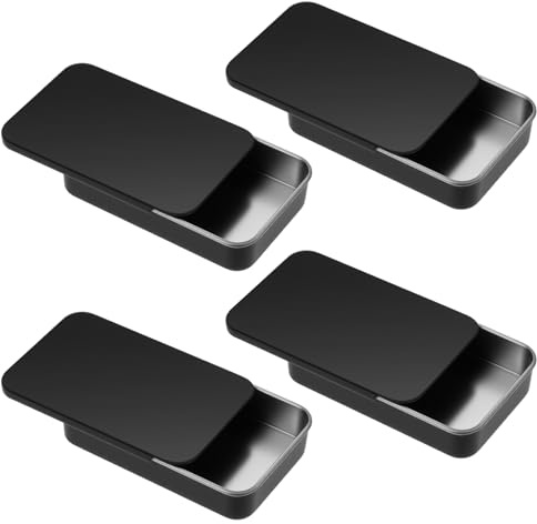 4Pack Dental Floss Portable Case Black Travel Floss Box Tooth Pick Dispenser Refillable Glide Toothpick Storage Container Storage Compact Glide Flosses Organize for Travel Dates Dinners Hotels Outdoor