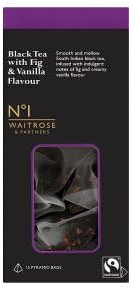 Waitrose No1 Tea Collection, Assorted Flavours, 15 Pack, 37.5-50g (Pack of 1, Black Tea with Fig & Vanilla 15 Pack 37.5g)