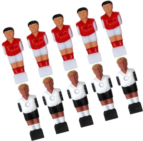 TINEASUR Figuras de Futbolín Accesorios para Mesa de Fútbol 10 Piezas de Plástico para Reemplazo Superficie Lisa y Diseño Duradero