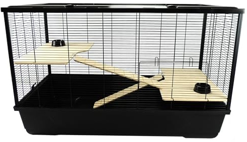 Hamster & Rat Cage 100cm x 54cm x 61cm - Langham XL Multi-Level Black | Little Friends