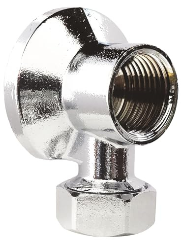 SOMATHERM FOR YOU, Applique murale pour robinet de machine à laver, écrou collet battu Ø12mm, sortie femelle 1/2, laiton chromé, robuste et esthétique, installation facile, norme ACS