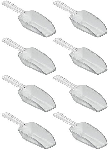 iDesign Set utensili cucina, Sessola alimentare piccola da un cucchiaio, Cucchiaio dosatore in set da 8 per farina, spezie e altri alimenti, trasparente