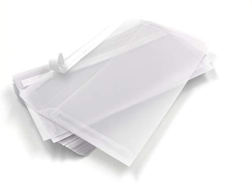 Transparente Briefumschläge, DIN lang, Haftklebestreifen, 100 Stück