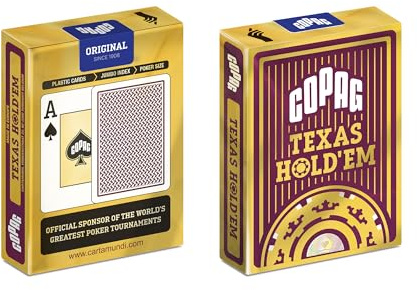 COPAG - Carte Poker Texas Hold'em I Carte da Gioco 100% Plastica (PVC) I Mazzo di Carte I Gioco di società - Rosso (Jumbo Index)