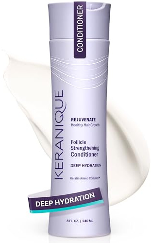 Keranique Volumizing Keratin Conditioner Deep Hydration for Hair Growth and Thinning Hair | Keratin Amino Complex, Free of Sulfates, Dyes and Parabens, 8 Fl Oz
