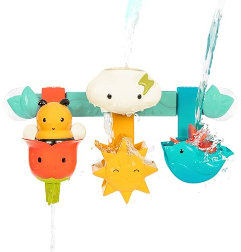 Battat - Barretta giocattolo da bagno per bambini - 6 pezzi rimovibili e 2 ventose - Giocattolo impilabile e ordinabile - 12 mesi +