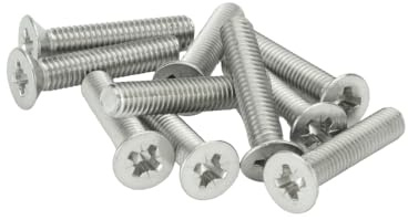 M5 (5mm x 30mm Incl Head) Pozi Countersunk Machine Screws - A2 Grade Stainless Steel (Pack of 10)