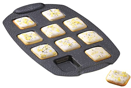 Tefal Stampo torta 10 mini quadrati, rivestimento antiaderente, alluminio riciclato e riciclabile, pasticceria ben dorata, Made in France, PerfectBake Mini J5734502