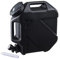 RUYI Wasserkanister mit Hahn und Schraubdeckel, Camping Wasserkanister BPA-frei Trinkwasserkanister, Tragbarer Wassertank mit Griff für Wohnwagen Picknick Wandern, Transparent Blau (10L, Schwarz)