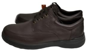 Valleverde Stringata Uomo 36823 in Pelle Marrone Modello Casual. Una Calzatura Comoda Adatta per Tutte Le Occasioni. Autunno Inverno. EU 44