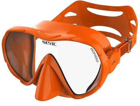 SEAC Rondò, Máscara de Buceo y Snorkeling sin Marco, con Lente Única de Silicona, Volumen Reducido, Hidrodinámica y Ultraligera