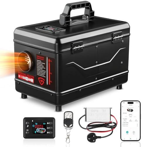 GEARLASSO 8KW Toolbox Diesel Heater 12V 24V AC 220V, Portable All-in-One Air Parking Heater with APP & Remote, LCD – Fast Heating for Caravan, Campervan, Motorhome, Garage, Boat & Truck