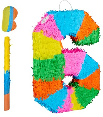 Relaxdays Piñata Arcoíris para Cumpleaños, Infantil, 50,5 x 35,5 x 7,5 cm, Colorida