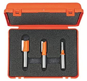CMT 811.001.11 3-Piece Plywood Groove Set in Carrying Case, 1/4-Shank