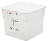 Cambro Food Storage Container - Classic Series Square - 6 QT (Quart) - Commercial Grade for Food Prep (Translucent)