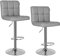 SONGMICS Barhocker, 2er Set, höhenverstellbarer Barstuhl mit PU-Bezug, 360° Drehstuhl, Küchenstuhl mit Rückenlehne und Fußstütze, Lobby, Tresen, verchromter Stahl, grau LJB64G