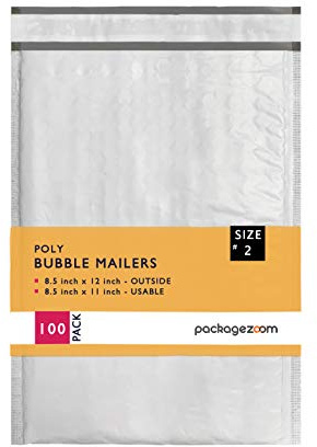 8.5x12 inches Poly Bubble Mailer Self Seal Bubble Shipping Envelopes 2.5 Mil 100 Pack