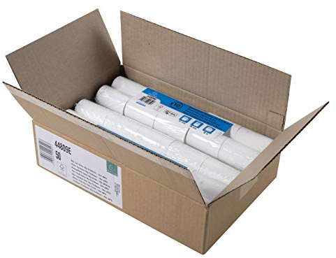 Exacompta - Réf. 44809E - Carton de 50 bobines thermiques pour tickets de carte bancaire - Largeur 57 mm x diamètre 37mm - mandrin 12 mm - 1 pli thermique 48g/m² sans BpA - Métrage (+ ou - 2m) : 18 m
