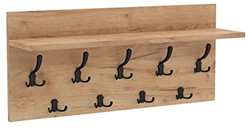 AKKE Mikon 40x70 | VERTI Garderobenpaneel Wandgarderobe Garderobe Wandpaneel Kleiderstange SCHWARZ | GOLD CRAFT