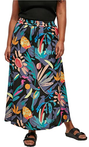 Urban Classics Damen Ladies Viscose Midi Skirt S blackfruity
