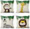 Aoihrraan 41x41cm 4er Set Süß Karikatur Tier Dekorativ Kissenbezug Wald AFFE Giraffe Blumen Pflanze Beige Quadratische Sofakissen Baby Dekokissen Aus Leinen Kinder Party Schlafzimmer Sofa Bett Auto