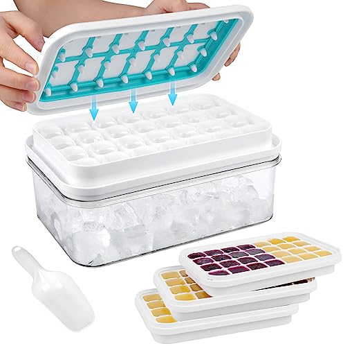 AUAUY Stampo 84 Cubetti di Ghiaccio, Vassoi Facilmente Rimovibili Con Coperchi, BPA Free, DIY Cocktail, Succo, Bevande Ghiacciate