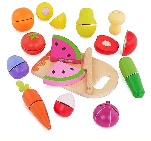 B. toys Chop ‘n’ Play Frutta e Verdura in Legno da Tagliare, Set da 26