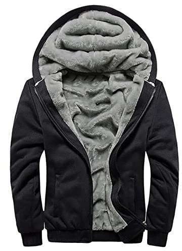 WZYYDS Veste Zippé À Capuche Doublée Polaire Homme Hiver Chaud Sweats Épaisse Manteaux Doux Pull Hiver Pas Cher Hoodie Blousons Sweat-Shirts Manches Longues Veste Travail De Sport