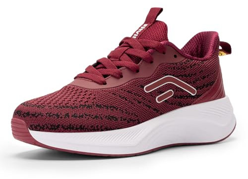 FitVille Trainers for Women Arch Support Road Running Shoes Lightweight Breathable Washable Sneakers for Gym Fitness Jogging Walking, Cherry Red, 6, Medium