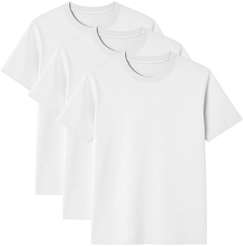 Modesta Lot de 3 T-Shirts Homme col Rond Manches Courtes 100% Coton Basique uni Respirant 150 g/m² Pack Pratique S‑3XL
